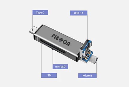 Flexxon WORM MicroSD 8GB with USB Multifunctional Card Holder