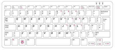 Raspberry Pi Keyboard & Hub - UK version (Red/White)