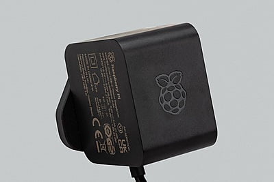 Raspberry Pi 27W USB-C Power Supply UK (Black)