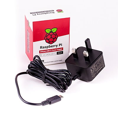 Raspberry Pi USB-C Power Supply - UK (Black)