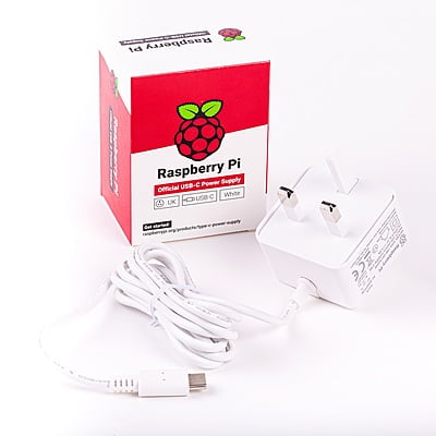 Raspberry Pi USB-C Power Supply - UK (White)