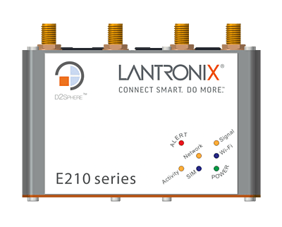 Lantronix - E214F002S - Router E214 EMEA Malaysia - LTE cat. 1 band 28, 20, 8, 3, 1, 7 - 3G FB 8,1 - 2G FB band 8, 3 - 2 Ethernet, Dual SIM, RS-232 port, Wi-Fi, SD card, 2 I/O - Epack